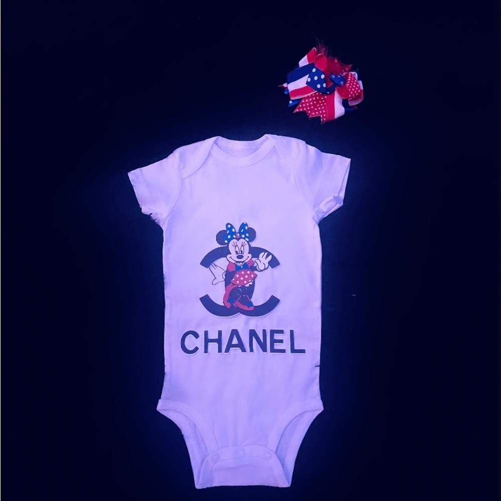 American Minnie Mouse Chanel and matching hair clip